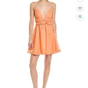 WAYF Orange Ruffle Dress
